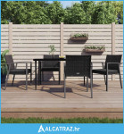 Vrtne stolice s jastucima 4 kom crne 56,5x57x83 cm poliratan - NOVO