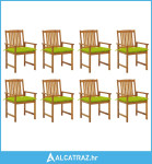 Vrtne stolice s jastucima 8 kom od masivnog drva bagrema - NOVO