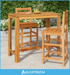 Vrtni barski stol 120 x 60 x 105 cm od masivnog bagremovog drva - NOVO