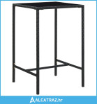 Vrtni barski stol crni 70 x 70 x 110 cm od poliratana i stakla - NOVO