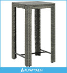 Vrtni barski stol sivi 60,5 x 60,5 x 110,5 cm od poliratana - NOVO