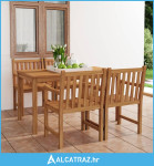 Vrtni blagovaonski set od 5 dijelova 140 x 80 cm masivno tikovino drvo