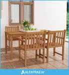 Vrtni blagovaonski set od 5 dijelova 160x80 cm masivno tikovino drvo -