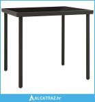 Vrtni blagovaonski stol antracit 80 x 80 x 72 cm staklo i čelik - NOVO