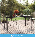 Vrtni blagovaonski stol crni 160x80x74 cm od čelika i stakla - NOVO