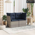 | Vrtni kauč | s jastukom Siva 124 x 62 x 69cm poliratan - Siva 1 Dvos