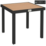 Vrtni plastični stol, 78x78x74 cm, aluminijski okvir, crni