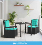 Vrtni set za objed 3 pcs Crna poliratan - NOVO