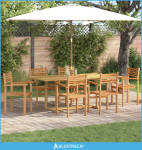 Vrtni set za objed 7 pcs Smeđa Čvrsto teak drvo - NOVO