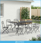 Vrtni set za objed 9 pcs Antracit 212 x 90 x 76 cm - NOVO