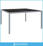 Vrtni stol 130 x 130 x 72 cm sivi od čelika i stakla - NOVO
