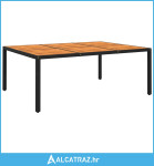 Vrtni stol 200x150x75 cm od bagremovog drva i poliratana crni - NOVO
