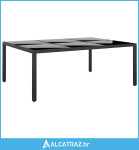 Vrtni stol 200x150x75 cm od kaljenog stakla i poliratana crni - NOVO