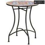 Vrtni stol Ø60 cm, metalni balkonski stol, okrugli, crvena/plava/bijel