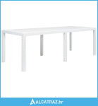 Vrtni stol bijeli 220 x 90 x 72 cm plastika s izgledom ratana - NOVO