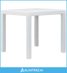 Vrtni stol bijeli 79 x 79 x 72 cm plastika s izgledom ratana - NOVO
