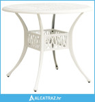 Vrtni stol bijeli 90 x 90 x 74 cm od lijevanog aluminija - NOVO