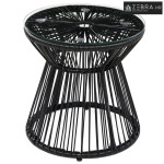 Vrtni stol u boho stilu, otporan na vremenske uvjete, PE ratan, 40 cm