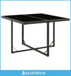 Vrtni stol crni 109 x 107 x 74 cm od poliratana i stakla - NOVO