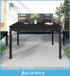 Vrtni stol crni 121 x 82,5 x 76 cm od masivne borovine - NOVO