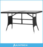 Vrtni stol crni 140 x 80 x 74 cm poli ratan - NOVO