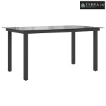 Vrtni stol crni 150 x 90 x 74 cm aluminijum i staklo