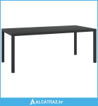 Vrtni stol crni 185 x 90 x 74 cm aluminijum i WPC - NOVO