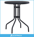 Vrtni stol crni 80 cm od čelika i stakla - NOVO
