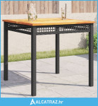 Vrtni stol crni 80 x 80 x 75 cm od poliratana i drva bagrema - NOVO