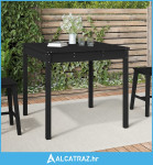 Vrtni stol crni 82,5 x 82,5 x 76 cm od masivne borovine - NOVO