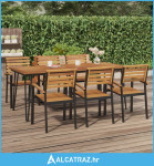 Vrtni stol s U-nogama 200x90x75 cm od masivnog drva bagrema - NOVO