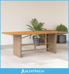 Vrtni stol s pločom od drva bagrema bež 190x80x74 cm poliratan - NOVO