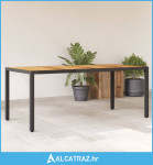 Vrtni stol s pločom od drva bagrema crni 190x90x75cm poliratana - NOVO