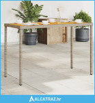 Vrtni stol s pločom od drva bagrema sivi 115x54x74 cm poliratan - NOVO