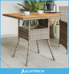 Vrtni stol s pločom od drva bagrema sivi 80x80x75 cm poliratan - NOVO