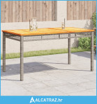Vrtni stol sivi 140 x 80 x 75 cm od poliratana i drva bagrema - NOVO