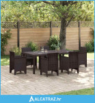 Vrtni Stol Smeđa 200x100x73 cm Poli Ratan - NOVO