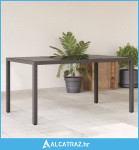 Vrtni stol sa staklenom pločom crni 150x90x75 cm od poliratana - NOVO