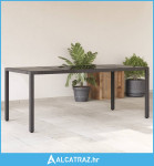 Vrtni stol sa staklenom pločom crni 190x90x75 cm od poliratana - NOVO