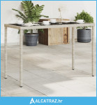 Vrtni stol sa staklenom pločom sivi 115x54x74 cm od poliratana - NOVO