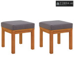 Vrtni stolci s jastucima 2 kom 40x40x34 cm od bagremovog drva - Siva