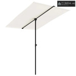 Vrtni suncobran s aluminijskim stupom 2 x 1,5 m pješčano bijeli