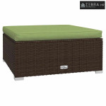 Vrtni tabure s jastukom smeđi 70 x 70 x 30 cm od poliratana