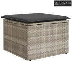 Vrtni tabure s jastukom svijetlosivi 55x55x37 cm od poliratana - Svjet