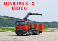 MAN TGS 35.360 8x2 autotransporter HIAB 166 E-2 HIDUO + RC kran