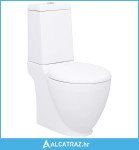 Keramička okrugla toaletna školjka s protokom vode bijela - NOVO