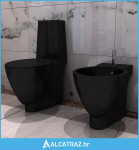 Set crne keramičke toaletne školjke i bidea - NOVO