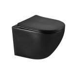 Sirius crna mat v2 wc školjka viseća sa sjedalicom