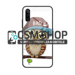 Silikonska / staklena zaštitna maska Xiaomi Mi 9 sova dizajn crna