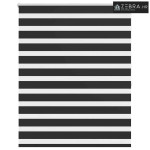 Zebra zavjesa 140,9 x 175 cm Širina tkanine 136,7 cm crna - Crna 140 x